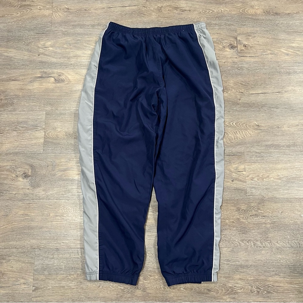 Vintage Y2K Reebok Navy and Gray Track Pants Drawstring & Ankle Zip - Sz XXL